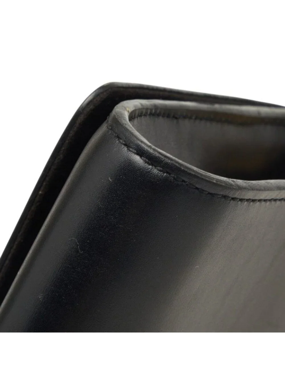 Louis Vuitton Pochette e MM Chain Shoulder Bag Black Leather